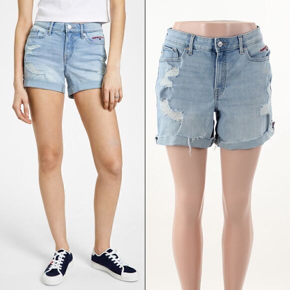 Tommy Jeans 4" Curvy Embroidered Shorts - Picture 1 of 5